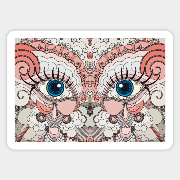 Eye Spy Pink Grey x 2 Sticker by MGphotoart